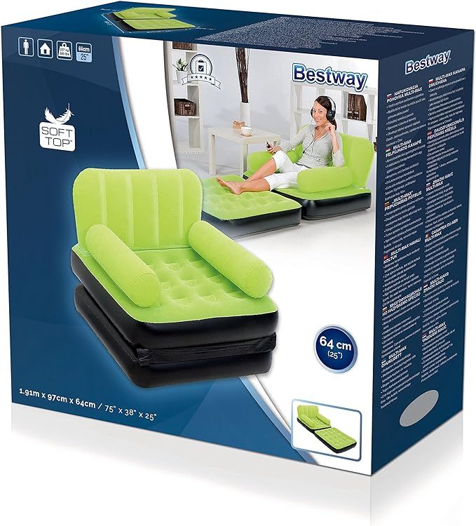 Bestway Multi Max 5-in-1 Foldable Air Couch & Bed (75" x 38")