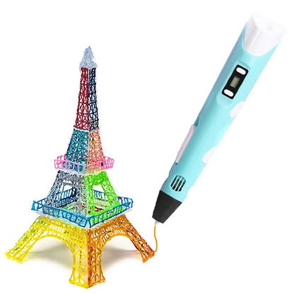 Detailed view of an Eiffel Tower model created with a 3D printing doodler pen for kids.