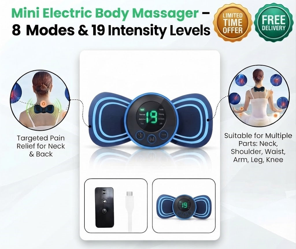 cordless mini massager, neck and shoulder massager