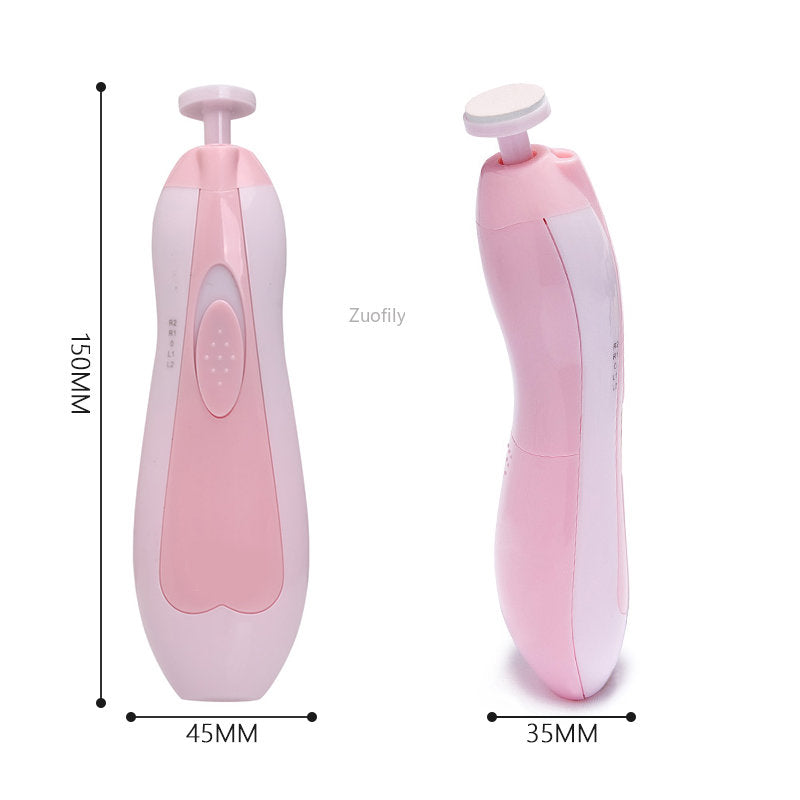 Electric baby nail trimmer featuring 4 adjustable grinding modes for maximum safety and comfort