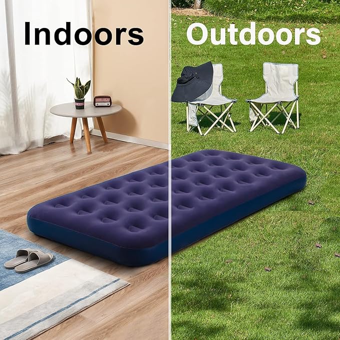 Air Mattress Inflatable Bed - Single (Velvet Flocking & Waterproof)