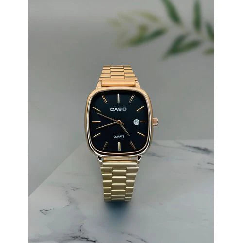 Classic Square Dial Men's Watch – Stainless Steel Elegant Timepiece