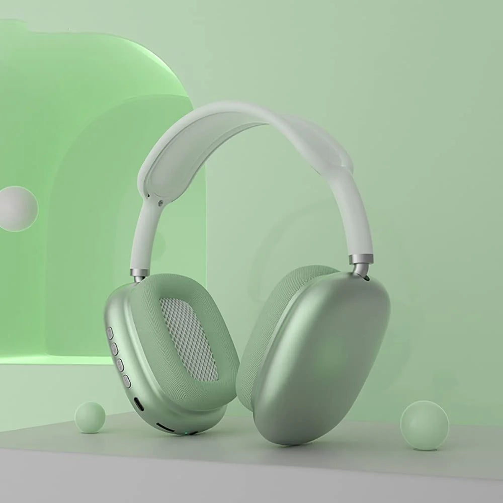 Green P9 Wireless Over-Ear Headphones
