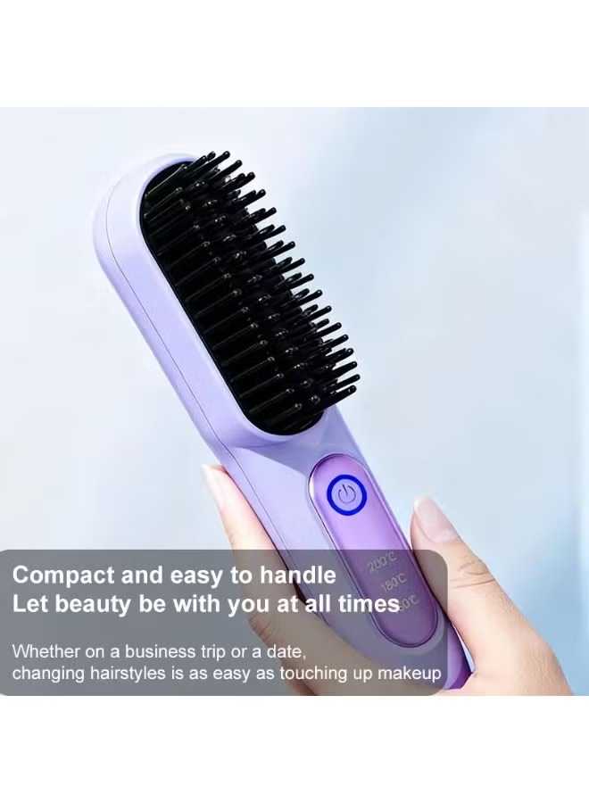 Portable Cordless Hair Straightener Brush – Salon-Quality Styling Anywhere, Anytime