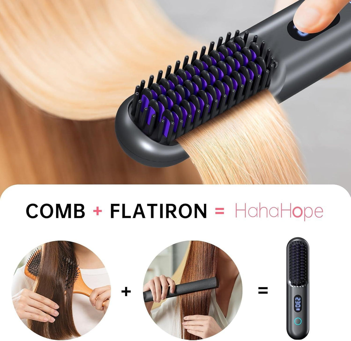 Portable Cordless Hair Straightener Brush – Salon-Quality Styling Anywhere, Anytime