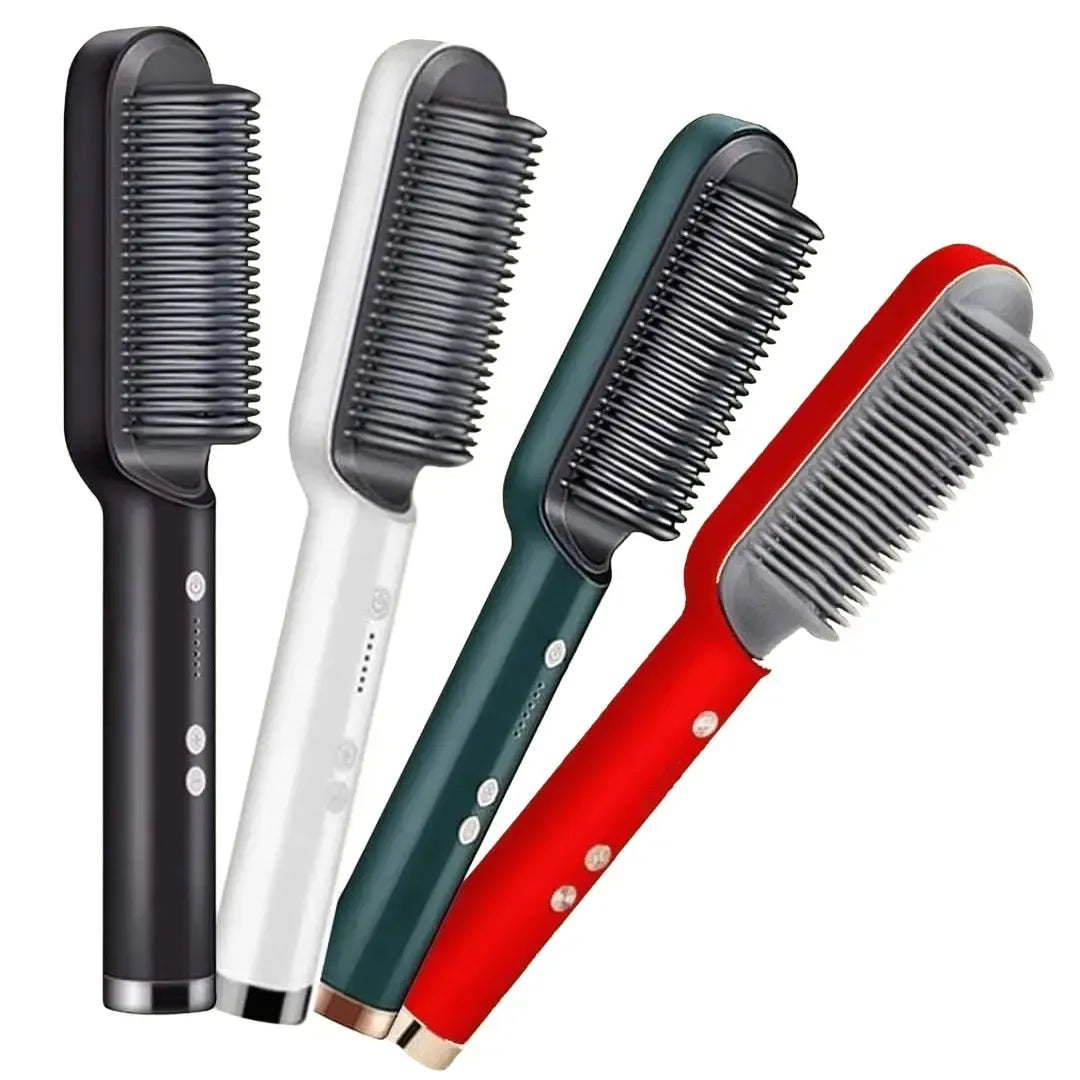 Hair Straightener Brush Curling Comb 2 In 1 Hair Hot Comb Anti-Scald Hair Straightener Brush