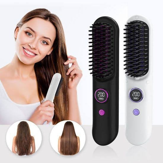 Portable Cordless Hair Straightener Brush – Salon-Quality Styling Anywhere, Anytime