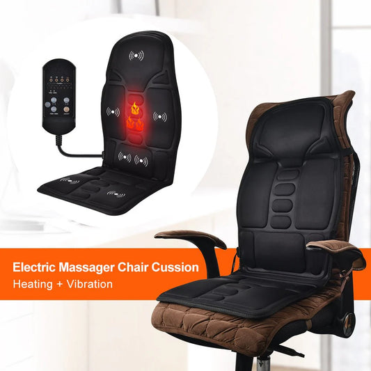 Premium Heated Vibration Massage Seat Topper – Full Body Relief for Home, Office & Car