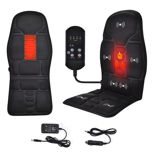 Premium Heated Vibration Massage Seat Topper – Full Body Relief for Home, Office & Car