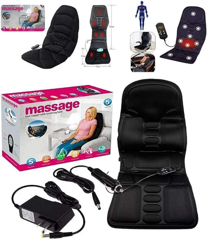 Premium Heated Vibration Massage Seat Topper – Full Body Relief for Home, Office & Car