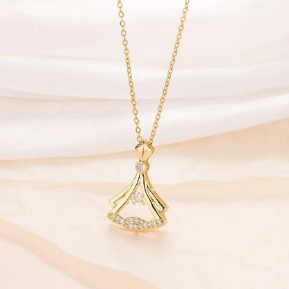 Close-up of elegant rhinestone pendant and durable chain.