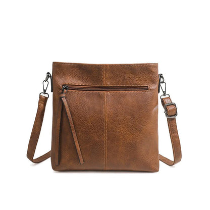 Brown leather crossbody bag